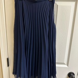 TOPSHOP navy pleated skirt from Nordstrom.